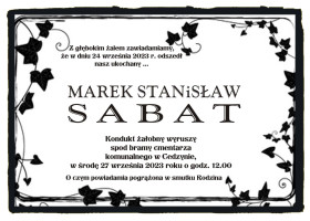 Marek Sabat nekrolog